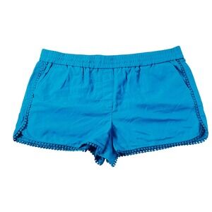 NWT‎ Loft Womens Size XL Teal Blue Chino Shorts Eyelet Trim Pull On Pockets